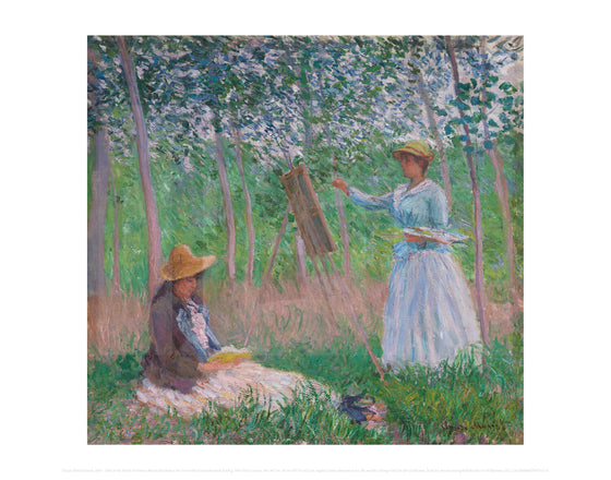 In the Woods at Giverny: Blanche Hoschede at Her Easel with Suzanne Hoschede Reading