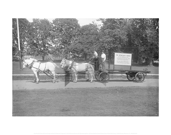 Team of horses and wagon, Hartford Fire Department, City of Hartford Connecticut