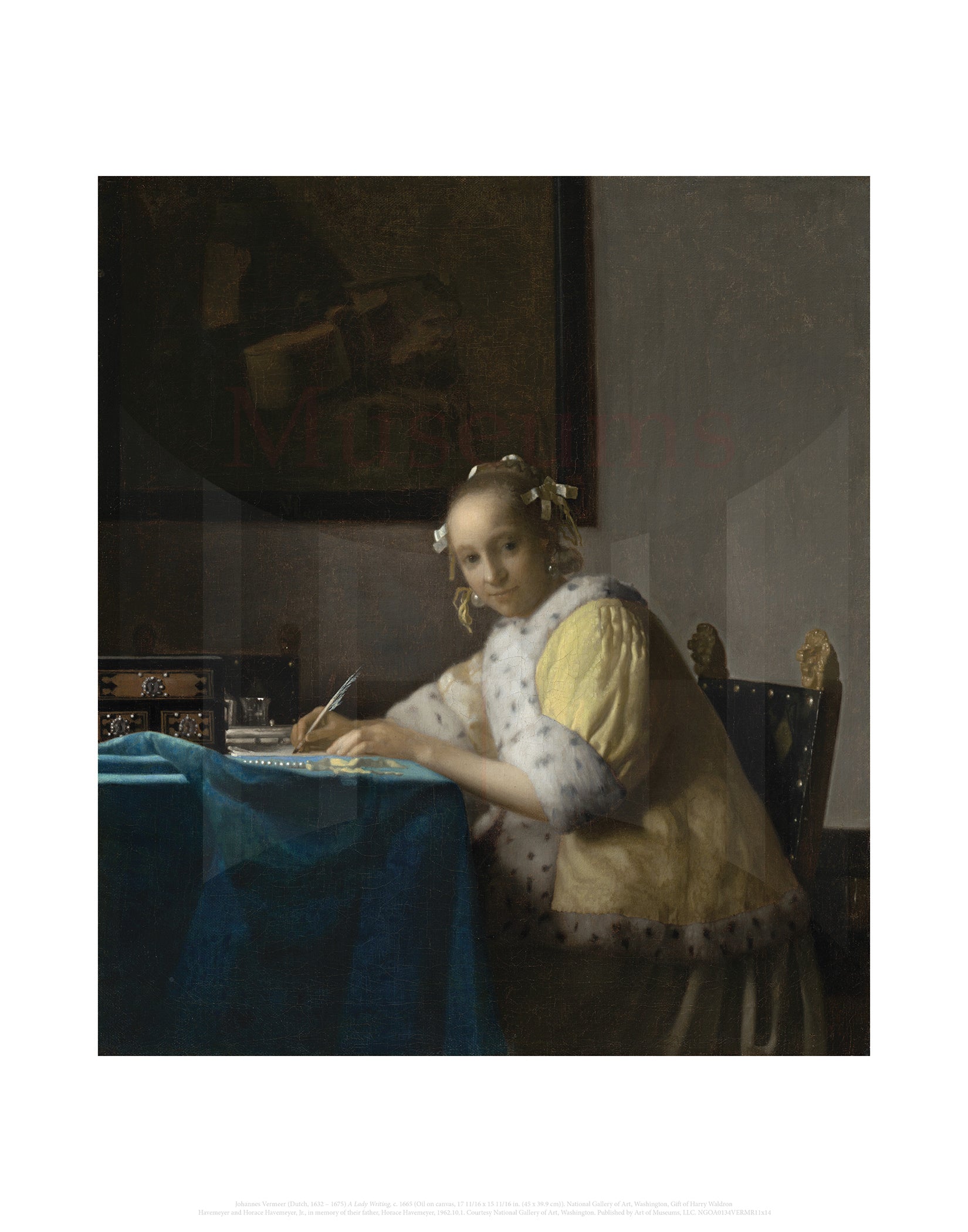 Writing Lady Art of Museums Print: Johannes Vermeer, A Lady Writing - Art of Museums ...