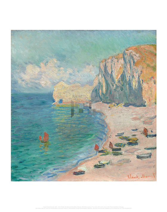 Etretat: The Beach and the Falaise d'Amont, Claude Monet