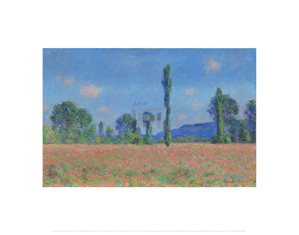 Poppy Field, Giverny, Claude Monet