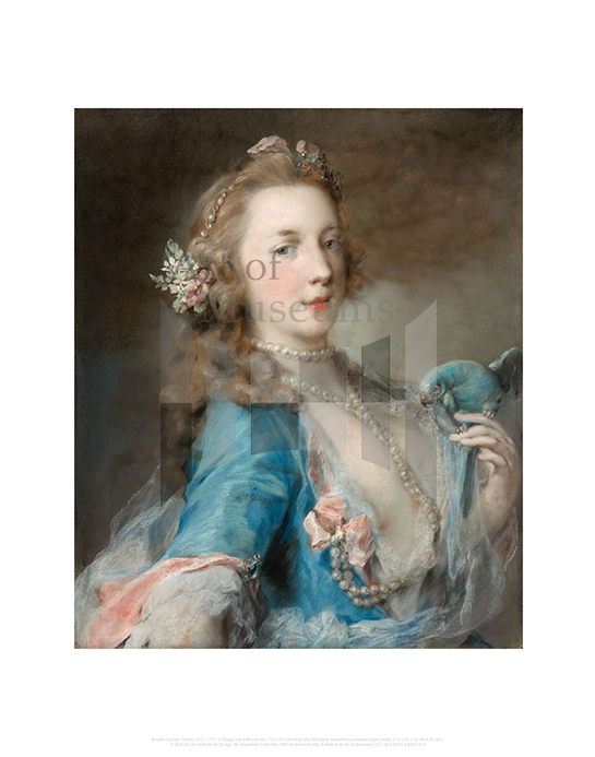 A Young Lady with a Parrot, Rosalba Carriera