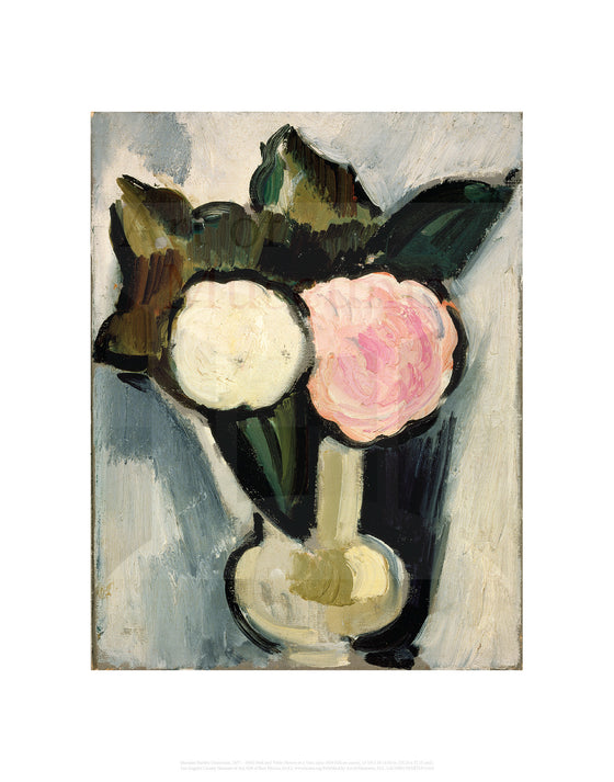 Pink and White Flowers in a Vase