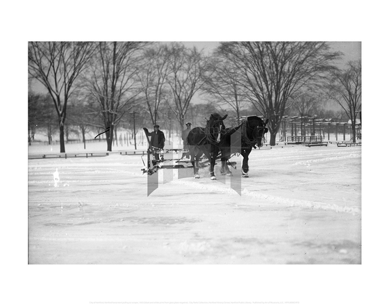Hartford horse team pulling ice scraper, City of Hartford Connecticut