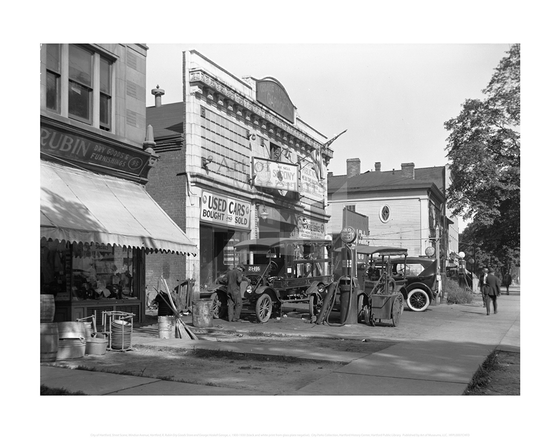 Street Scene, Windsor Avenue, Hartford, R. Rubin Dry Goods Store and George Haskell Garage, City of Hartford Connecticut