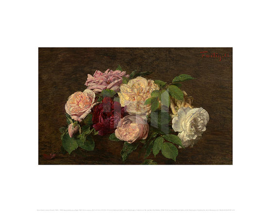 Roses de Nice on a Table, Henri Fantin-Latour 