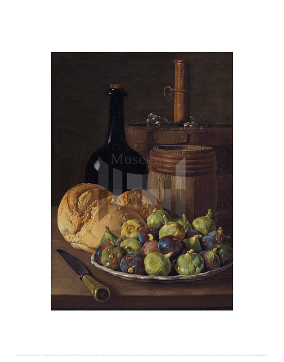 Still Life with Figs and Bread, Luis Melendez 