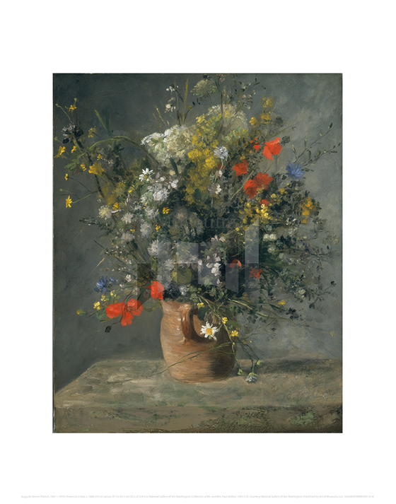 Flowers in a Vase, Auguste Renoir 