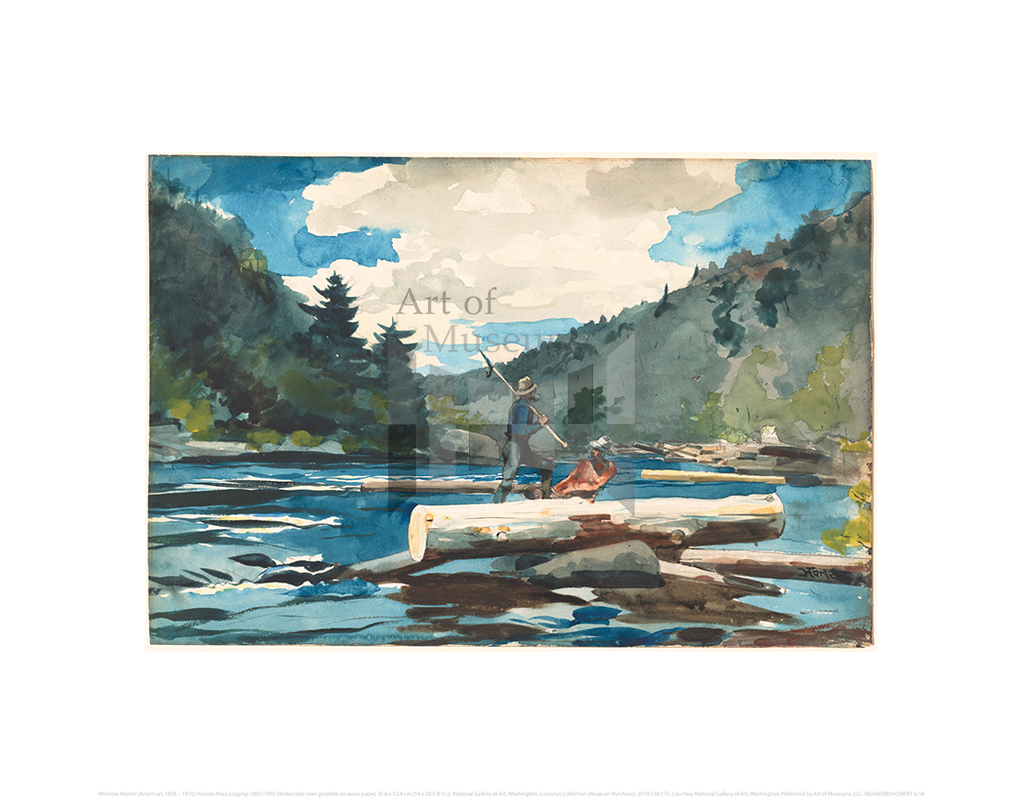 Hudson River, Logging, Winslow Homer